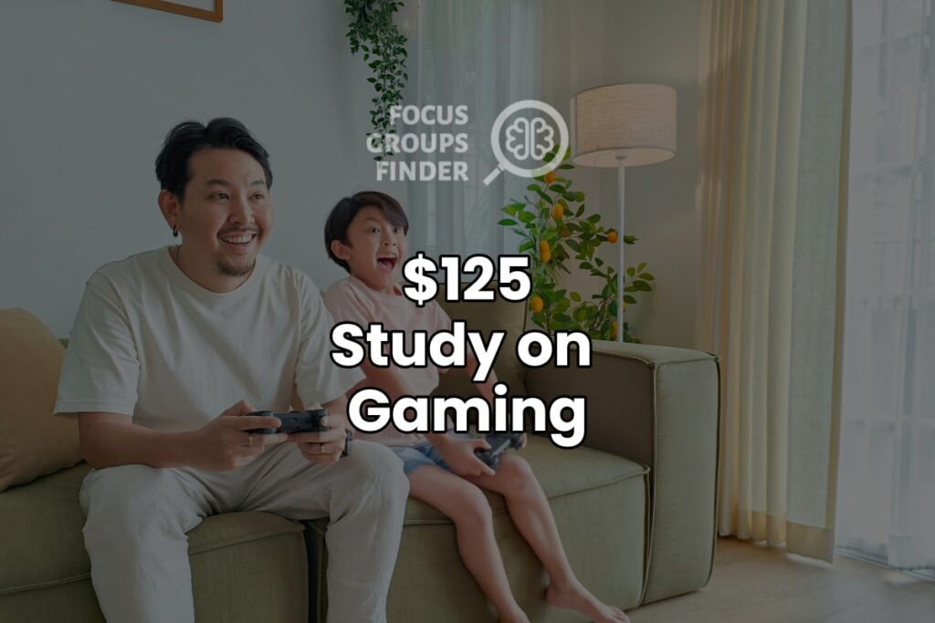 Paid Online Focus Group On Gaming ($125)