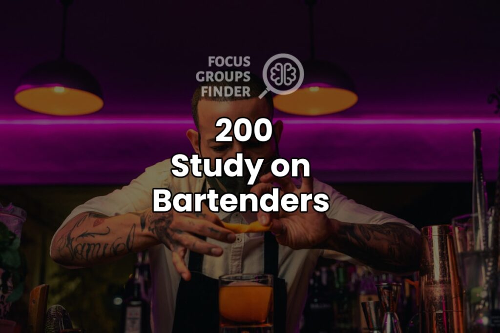 Paid Online Focus Group On Bartenders ($200)