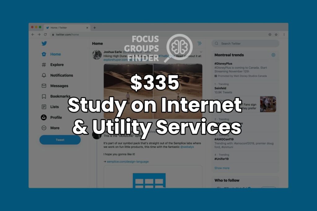 Paid Online Focus Group On Internet & Utility Services ($335)