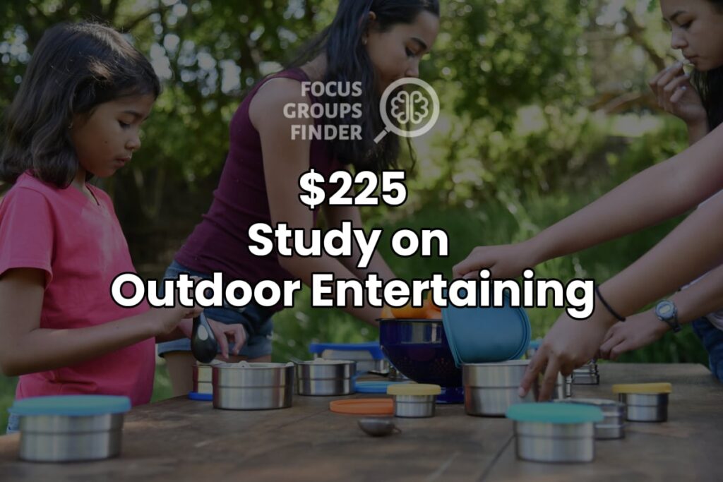 Paid Online Focus Group On Outdoor Entertaining ($225)